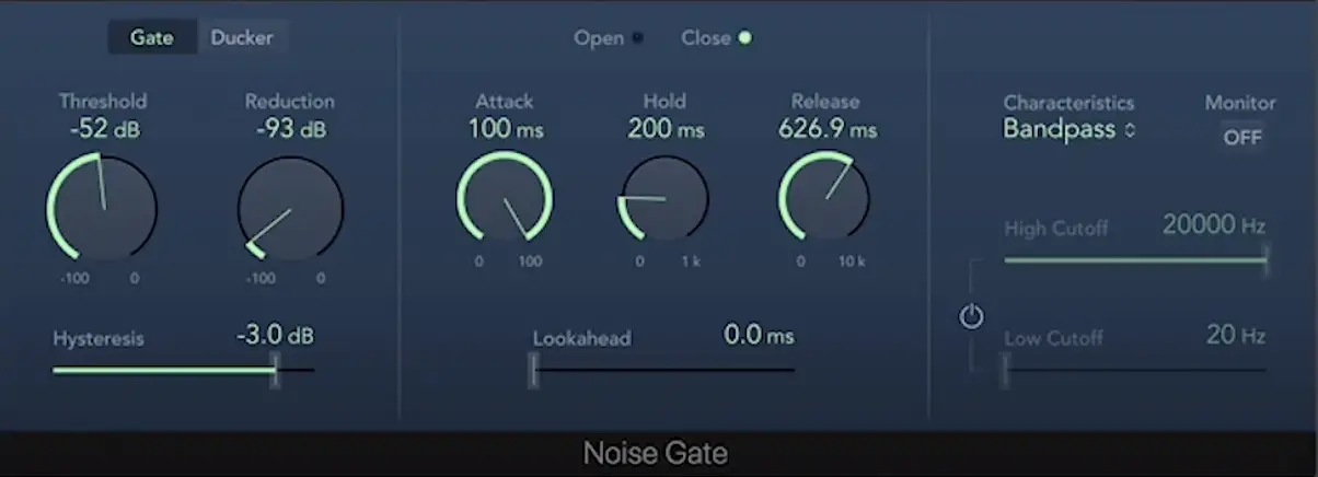 noise gate gated reverb