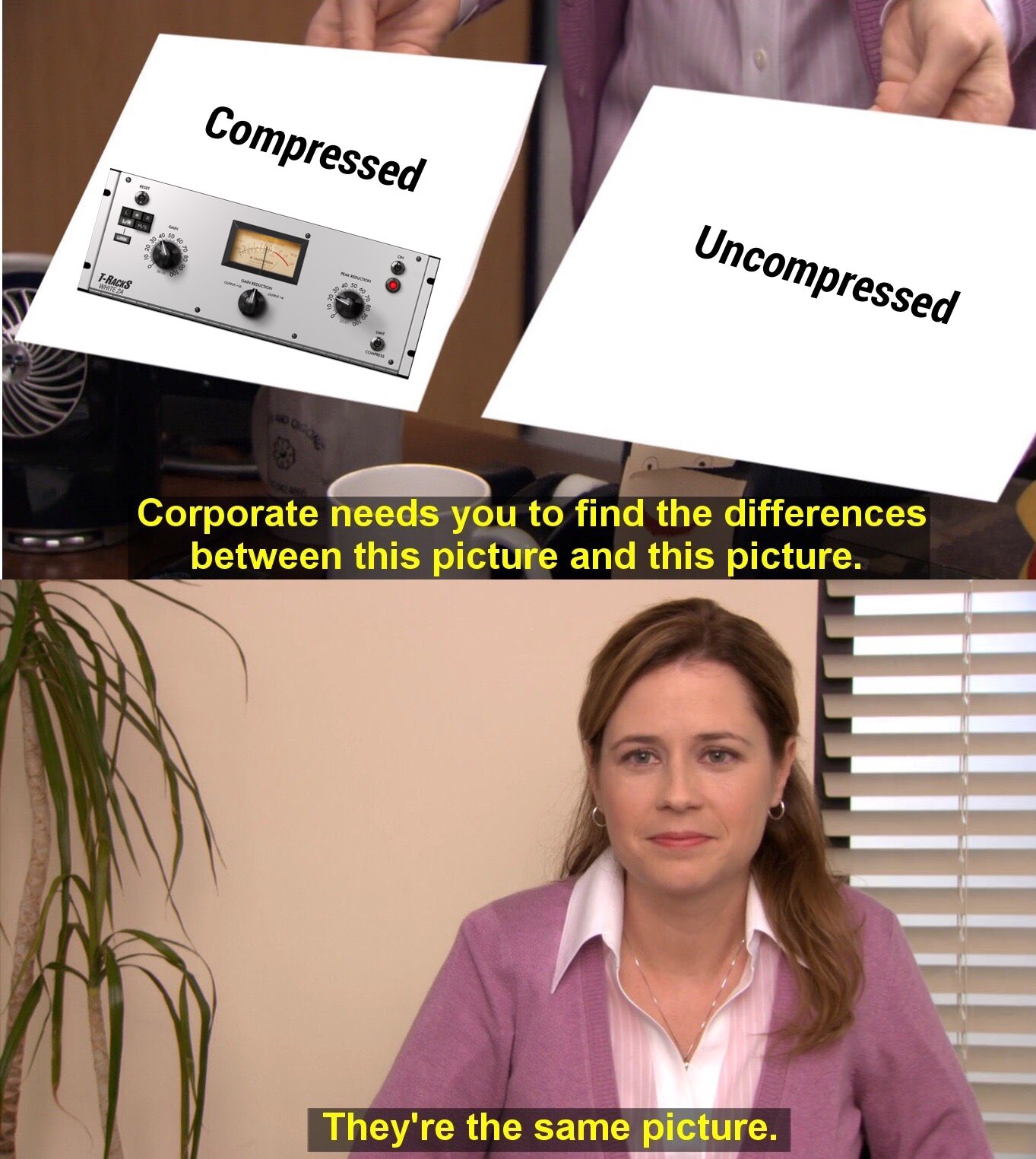 compressed vs uncompressed meme