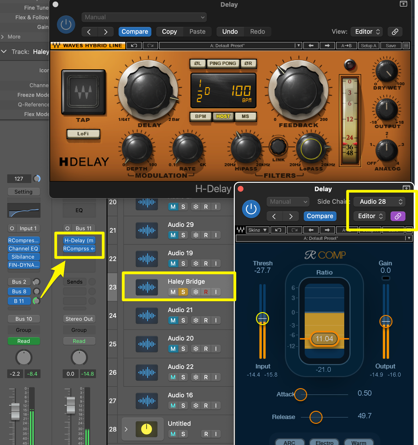 sidechain delay compression