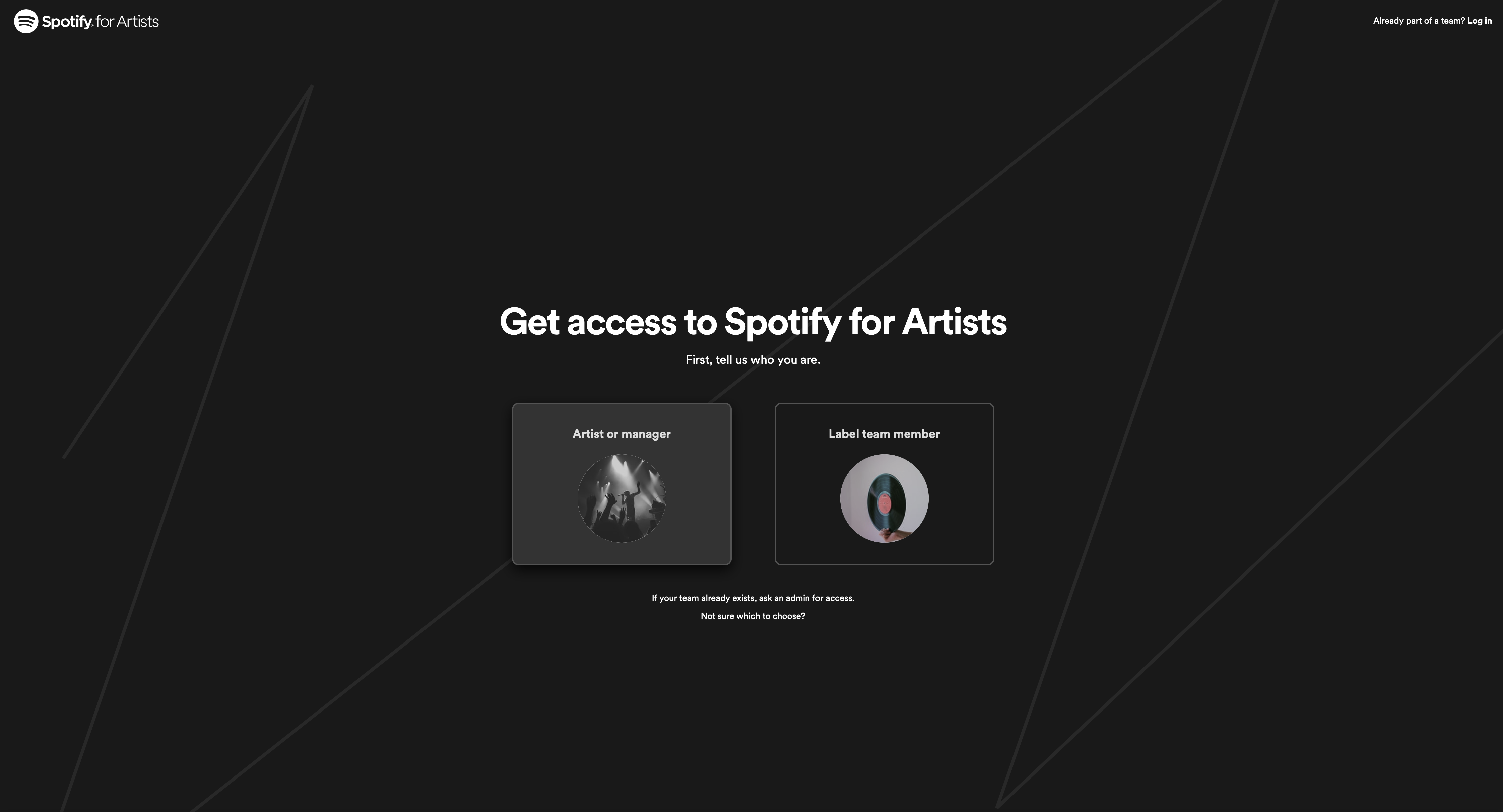 spotify artist account login