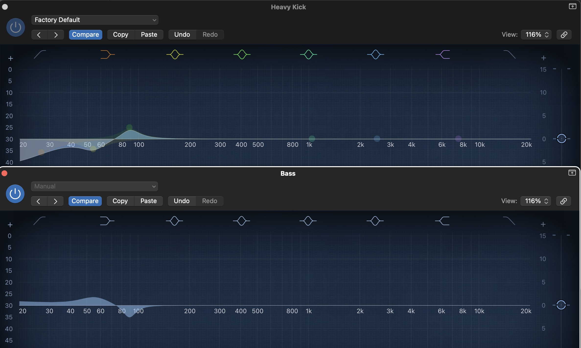 inverting bass and kick eq