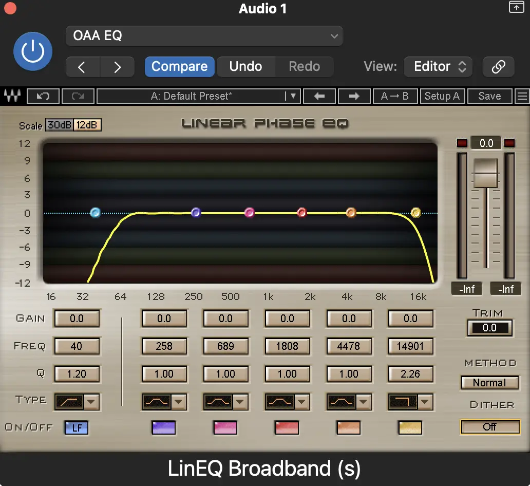 mastering EQ curve